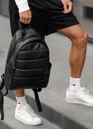 Стильный городской рюкзак черный повседневный кожаный mattress мужской на 17л3 фото