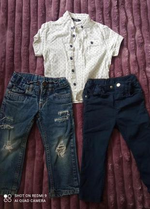 Рубашка джинси брюки на 2-3 роки1 фото