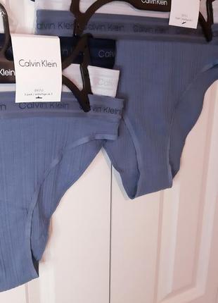 Трусики в рубчик, трусы, новинка от calvin klein4 фото