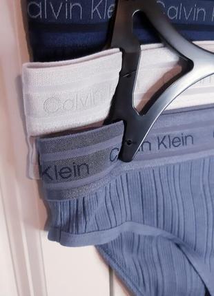 Трусики в рубчик, труси, новинка від calvin klein2 фото