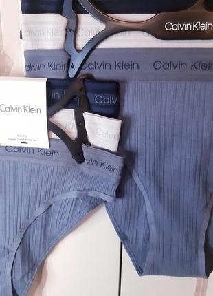 Трусики в рубчик, трусы, новинка от calvin klein1 фото