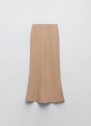 Длинная юбка с высокой талией и внутренним эластичным поясом.zara.5 фото