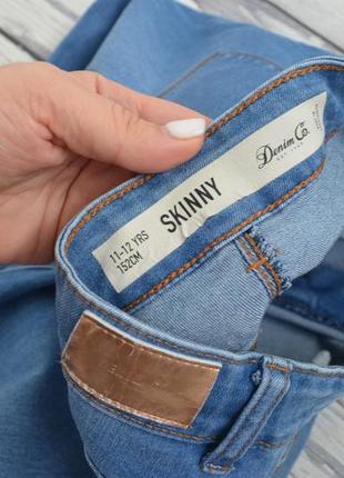 11-12 лет 146-152 см великолепные фирменные джинсы скины для модняков узких голубых denim co8 фото