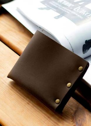 Мужской кожаный кошелек fort из натуральной кожи на заклепках с фиксацией на кнопке