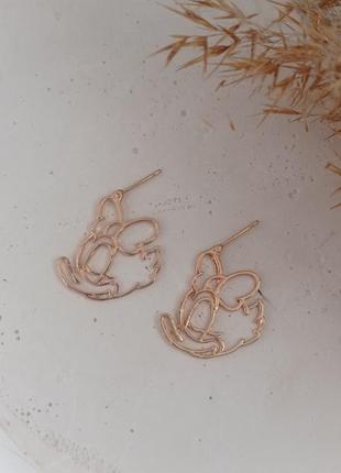 Сережки силует мордочка уточка