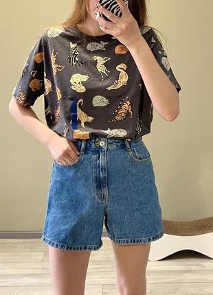 Хлопковая оверсайз футболка в стиле zara