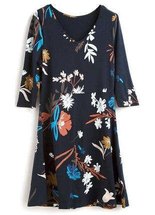 Фирменное платье платьице -туника хлопковое в цветочный принт красивое идеальное состояние