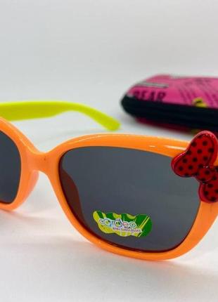 Дитячі сонцезахисні окуляри бантик різні кольори помаранчевий