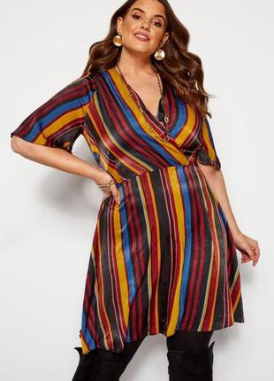 Платье на запах в полоску