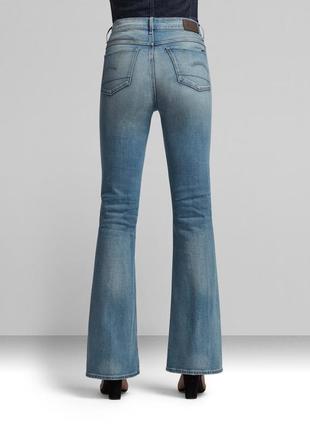 Шикарні джинси кльош g-star raw 3301 high flare light blue jeans wmns3 фото