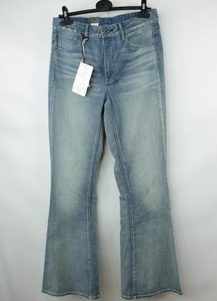 Шикарні джинси кльош g-star raw 3301 high flare light blue jeans wmns5 фото