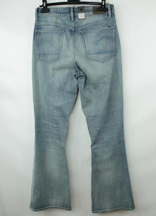 Шикарні джинси кльош g-star raw 3301 high flare light blue jeans wmns8 фото