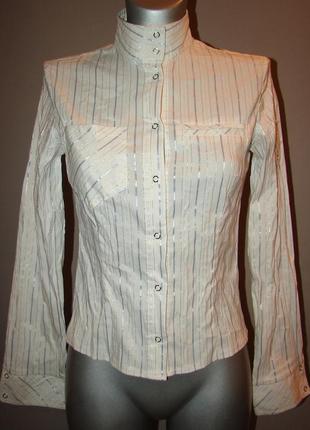 Рубашка женская белая в полоску  р211 фото