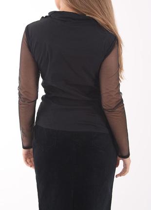 Блуза с прозрачным рукавом-сеткой6 фото