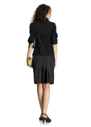Блуза женская черная, декоративная кокетка р7510 фото
