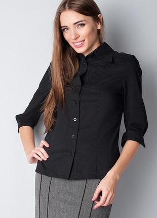 Блуза жіноча чорна, декоративна кокетка р753 фото