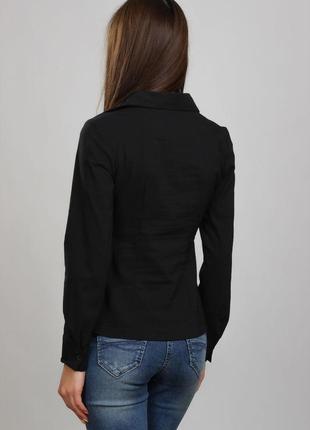 Рубашка женская черная, классическая р60