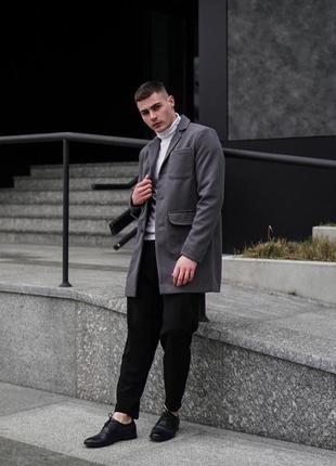 Кашемировое стильное пальто мужское качественное на пуговицах2 фото