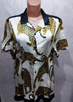 352. блуза з гепардами asos розмір l
