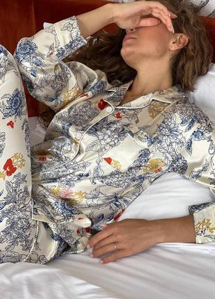 Do2477 супер классная шелковая пижама для женщин популярный принт8 фото