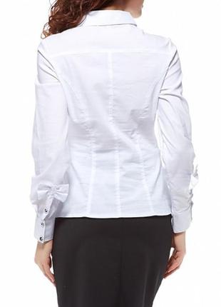 Блуза белая, длинный рукав, с бантиками р1068 фото