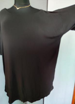 Базовая черная футболка батталл натуральная ткань3 фото