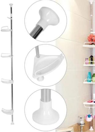 Угловая полка для ванной комнаты multi corner shelf стойка стеллаж6 фото