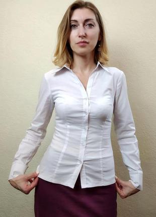 Женская белая рубашка, классического кроя р60к2 фото
