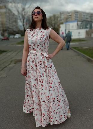 Платье макси с поясом