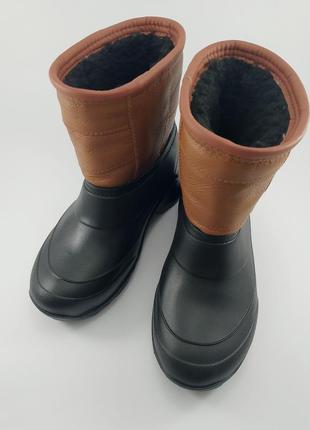 Шкіряні чоловічі зимові чоботи укорочені янтарні 41 -46 р1 фото
