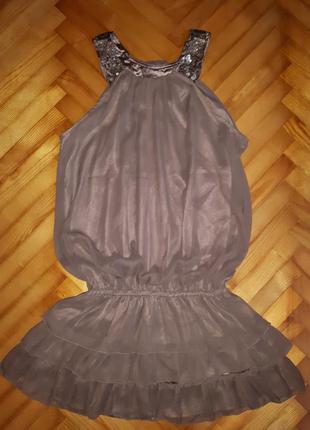 Шикарное шифоновое платье от sisley! p.-m