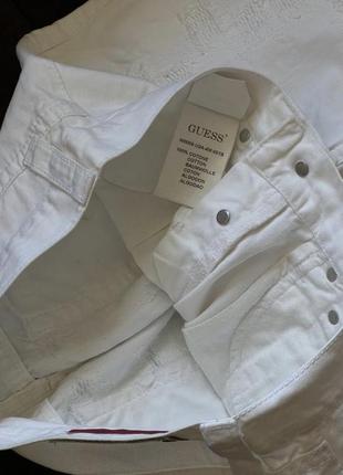 Джинси брюки guess jeans premium оригінальні білі з потертостями2 фото