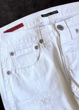Джинси брюки guess jeans premium оригінальні білі з потертостями3 фото