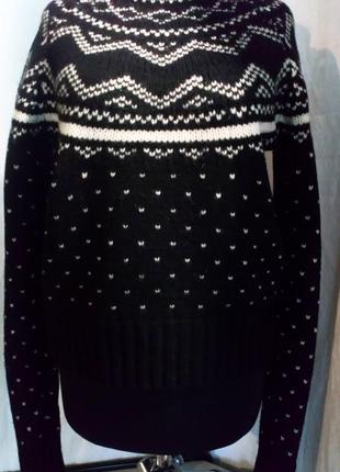 Креативный свитер, орнамент, шерсть, от люкс gant, s/xs