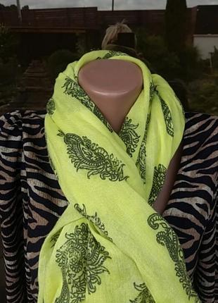 Стильный коттоновый большой шарф палантин.2 фото