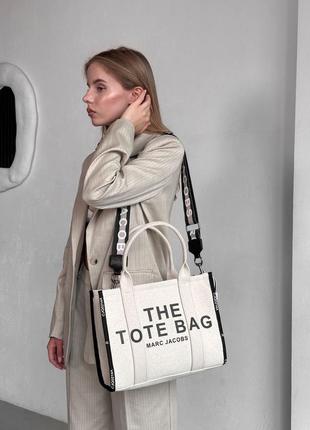 Женская сумка текстиль светлая marc jacobs tote bag