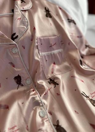 Шелковая пижама домашней одежды3 фото