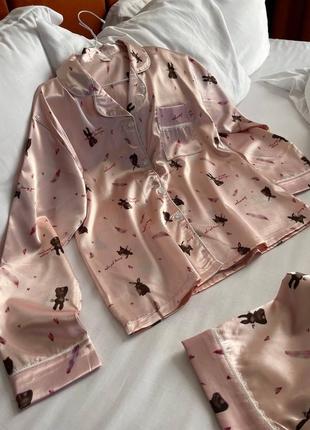 Шелковая пижама домашней одежды4 фото