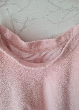 Шерстяная юбка солнце кльош розовая4 фото