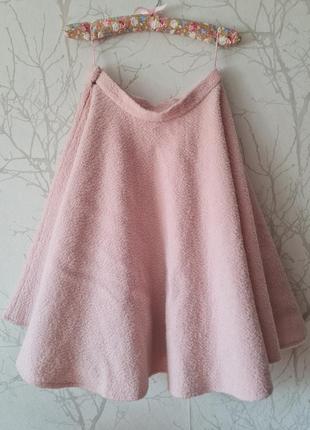 Шерстяная юбка солнце кльош розовая1 фото
