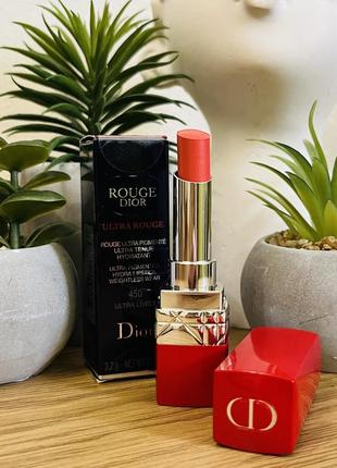 Оригінал dior rouge dior ultra rouge 450 ultra lively зволожувальна помада для губ оригинал увлажняющая помада1 фото