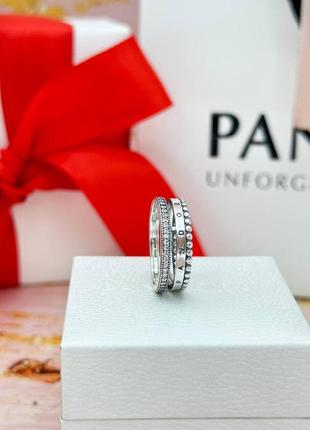 Серебряная кольца с логотипом pandora4 фото