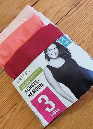 Майки жіночі, набір із 3 штук, розмір xl/xxl, колір бордовий, кораловий, пудра