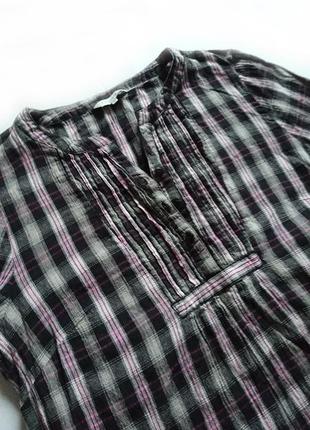 Свободная блуза-рубашка  р40 клетка,полоска,черно-белая2 фото