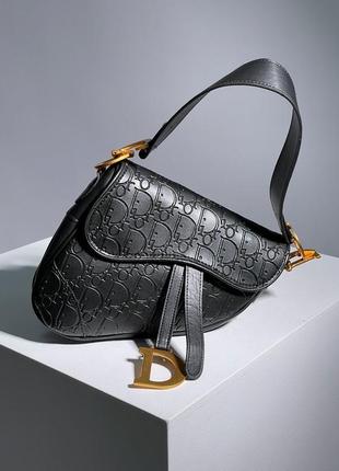 Сумка christian dior saddle black pressing