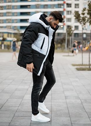 Теплая мужская зимняя куртка на силиконе качественная парка стильная до -25 водоотталкивающая