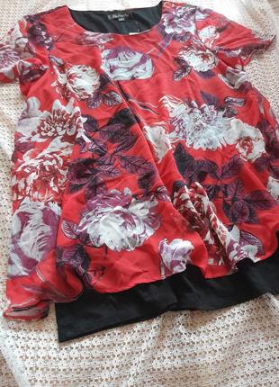 Стильная шифоновая блуза в цветы bonmarche4 фото