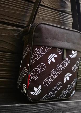 Мужская спортивная барсетка черная сумка через плечо adidas адидас