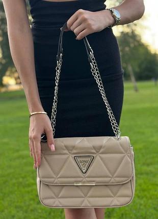 Женская сумка guess zippy beige