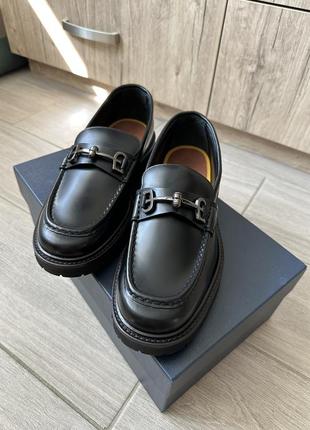 Лоферы туфли кожаные черные классические оригинальные